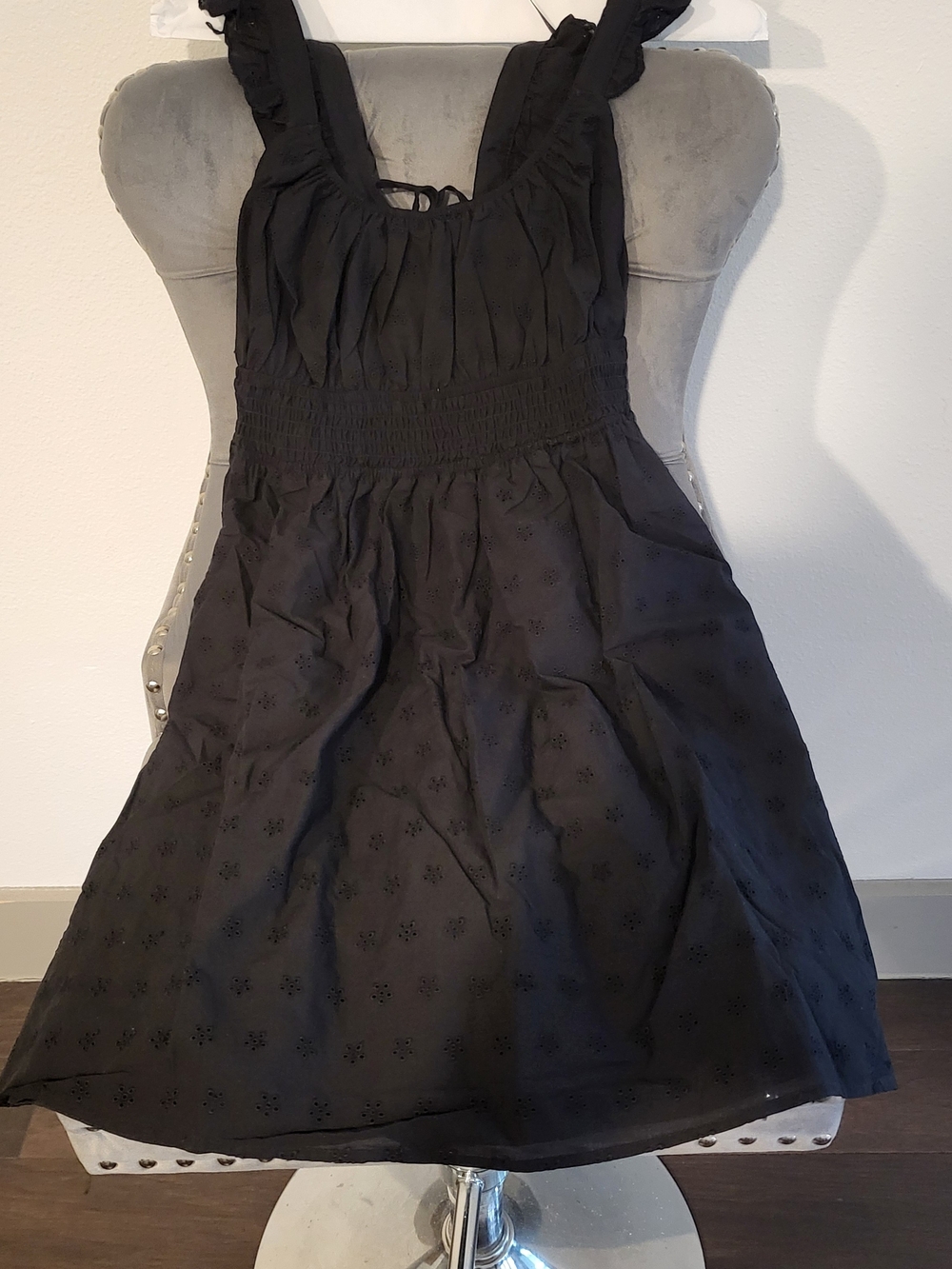 Fashion Nova Black Mini Dress with Ruffled Straps